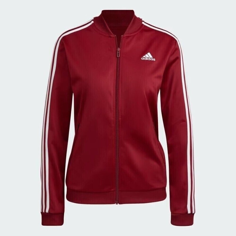 ADIDAS  Women's 3-Stripes  TRACK TOP Burgundy  SIZE LARGE HP0007 NWT